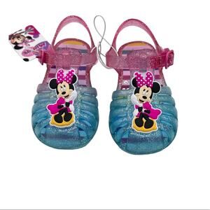 Minnie Girl's Jelly Secure Strap Sandals with Minnie on front  Sz 5